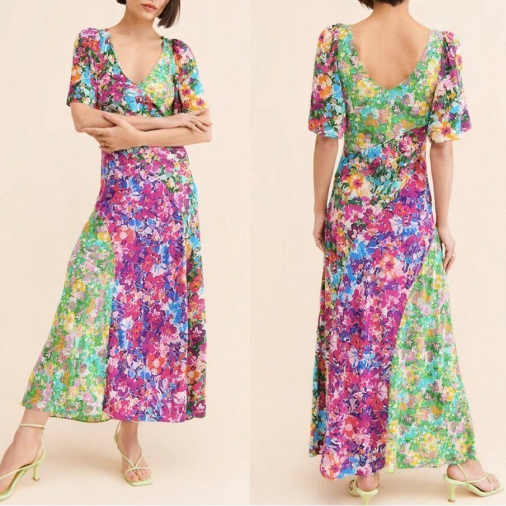 Kachel x Anthropologie Colorful V-neck Maxi Dress